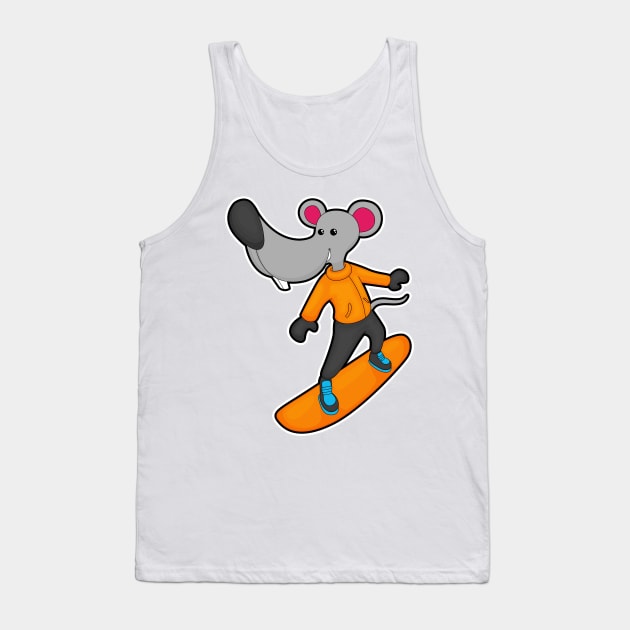 Mouse as Snowboarder with Snowboard Tank Top by Markus Schnabel